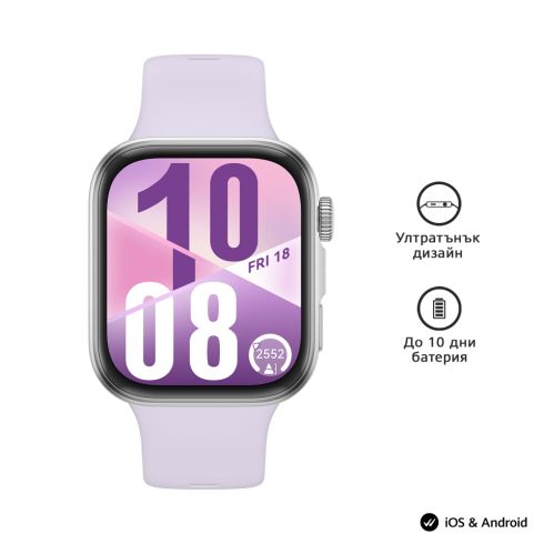 Часовник Huawei Watch Fit 4, Seiya-B19F, Purple + Huawei FreeBuds SE