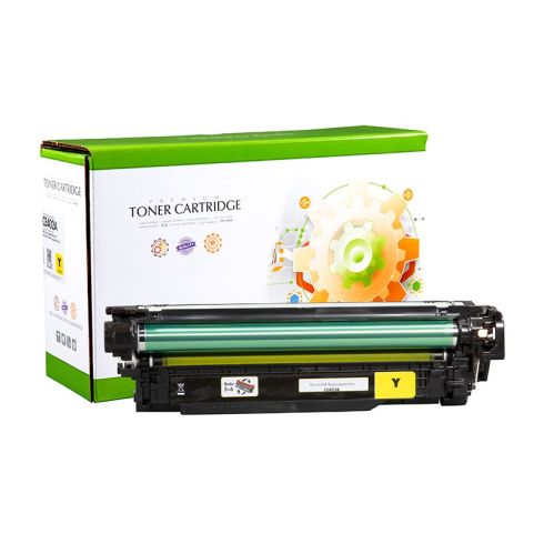 Тонер касета универсална Static Control Yellow HP no. 507A CE402A CRG-732Y SUPER PREMIUM Съвместим консуматив, стандартен капацитет 7 000 стр.