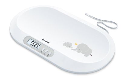 Везна Beurer BY 90 baby scale, Data transfer via Bluetooth, Automatic and manual hold function, Curved weighing surface, 10 Measurement memory spaces