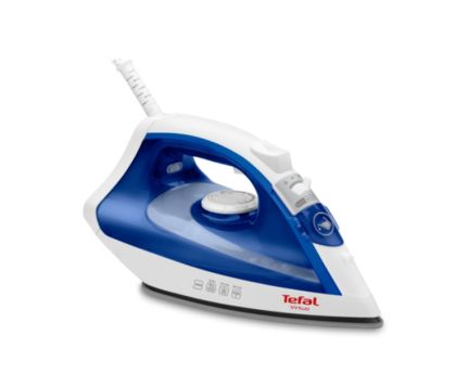 Ютия Tefal FV1711E0, Virtuo white & velvet blue,1800W - 0-24g/min - shot 80g/min - PTFE soleplate - water tank 200 ml - cord length 1,9 m - anti drip function