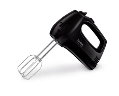 Миксер Tefal HT310838, Hand Mixer, 300W, 5 Speeds + turbo,  2 Beaters, 2 Dough hooks, black