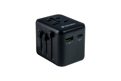 Адаптер Verbatim UTA-02 Universal Travel Adapter with 1 x USB-C PD 20W / 1 x USB-A QC 3.0