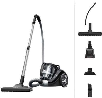 Прахосмукачка Rowenta RO4B75EA Compact Power XXL, Black, 900W, 2.5L, 75 dB, 2in1 crevice, parquet, upholstery, mini turbo, precizion flex crevice