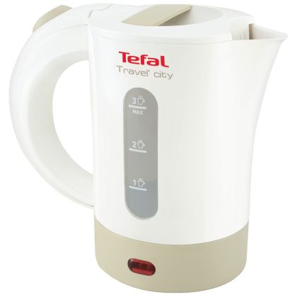 Електрическа кана Tefal KO120130 TRAVEL CITY2 0.5L white & grey, 2 cups, travel bag, spoon