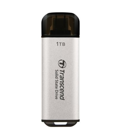 Твърд диск Transcend 1TB, USB External SSD, ESD300S, USB 10Gbps, Type C, Silver