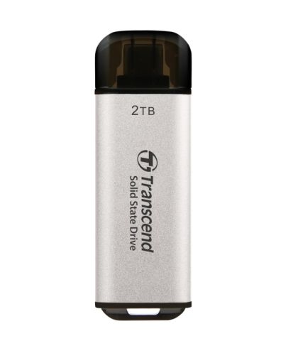 Твърд диск Transcend 2TB, USB External SSD, ESD300S, USB 10Gbps, Type C, Silver