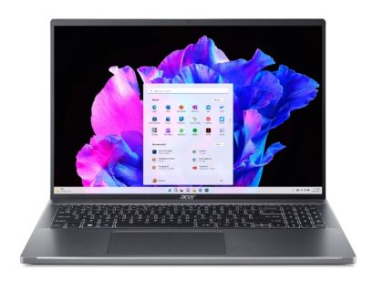 Лаптоп Acer Swift Go16, SFG16-71-58DL, Intel Core i5-1335U (up to 4.60 GHz, 12MB), 16" WUXGA SlimBezel IPS, 16GB LPDDR5,1024GB PCIe NVMe SSD, Intel UMA, WIFI6E+BT, CR Micro SD, QHDCamera, FPR, No OS, Gray