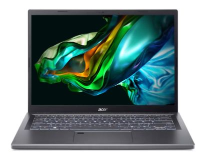 Лаптоп Acer Aspire 5, A514-56M-37LP, Core i3-1315U (up to 4.5GHz, 10MB), 14" WUXGA IPS SlimBezel, 16GB DDR5, 512GB PCIe NVMe SSD, Intel UMA, FHD Cam, Wi-Fi 6AX, BT, FP, KB Backlit, No OS, Gray