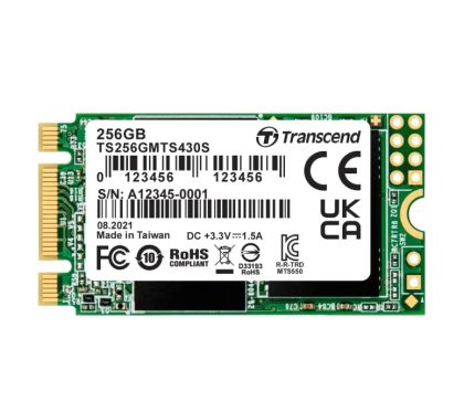 Твърд диск Transcend 256GB, M.2 2242 SSD, SATA3 B+M Key, TLC