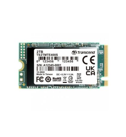 Твърд диск Transcend 2TB, M.2 2242, PCIe Gen3x4, NVMe, 3D TLC, DRAM-less