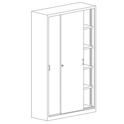 Метален шкаф Malow Office Locker SBM 222 С четири рафта, 100x43.5x199 cm Сив