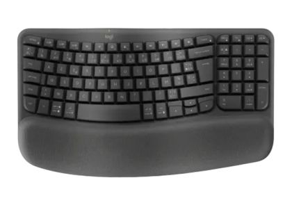 Клавиатура Logitech Wave Keys wireless ergonomic keyboard - GRAPHITE - US INT`L - 2.4GHZ/BT - N/A - INTNL-973 - UNIVERSAL