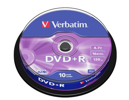 Медия Verbatim DVD+R AZO 4.7GB 16X MATT SILVER SURFACE (10 PACK)