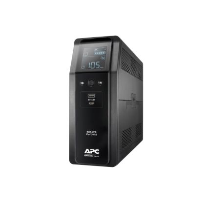 Непрекъсваем ТЗИ APC Back UPS Pro BR 1200VA, Sinewave, 8 Outlets, AVR, LCD interface + Essential SurgeArrest 1 Outlet 230V, 2 Port USB Charger, Germany