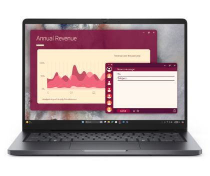 Лаптоп Dell Pro 14 PC14250, Intel Ultra 7 255U (12 TOPS NPU, 12 cores, up to 5.2 GHz), 14" FHD+(1920x1200) 300nits AG, 16 GB: 1x16 GB, DDR5, 5600 MT/s, 512 GB SSD, Intel Graphics, FHD HDR IR Cam and Mic, Wi-Fi 6E, FPR, Backlit Kb, Win11 Pro, Platinum silv