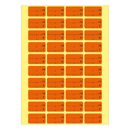 Етикети за цени лв. / EUR 28х16 mm 50л.х40ет./бандерол Оранжеви