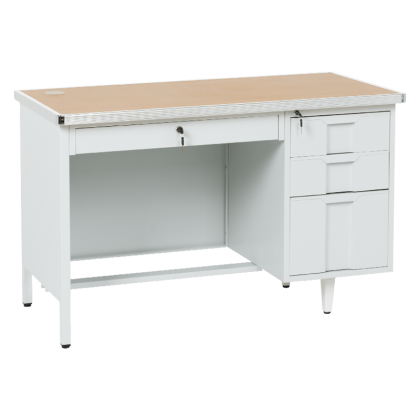 Метално бюро Carmen CR-1318 L - сиво / бук