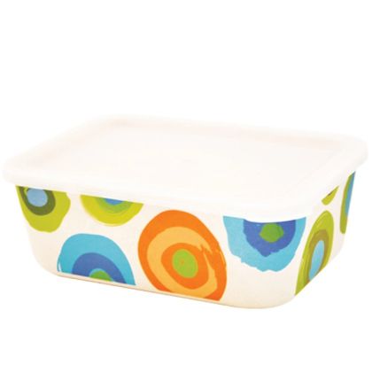 Еко кутия от бамбук за храна Цветни кръгове L