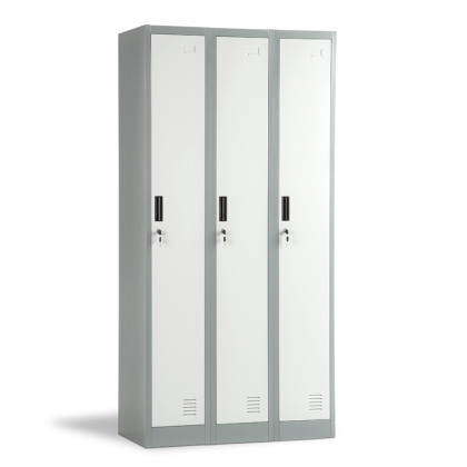 Метален шкаф CR-1242 J LUX - сив / тъмносив