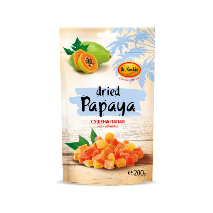 Папая на кубчета, сушен плод, Dr. Keskin, 200гр