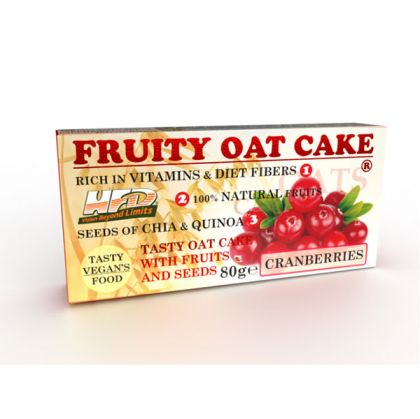 Протеинов овесен кейк, Червени боровинки и семена, 80гр