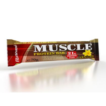 Протеинов бар, Ванилия и крисп, “Muscle bar”, 70гр