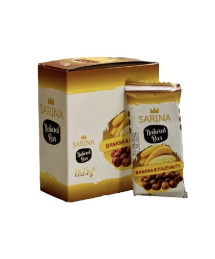 10 бр. Натурален десерт "Сарина" - БАНАН и ЛЕШНИЦИ 10бр. x 25 гр.