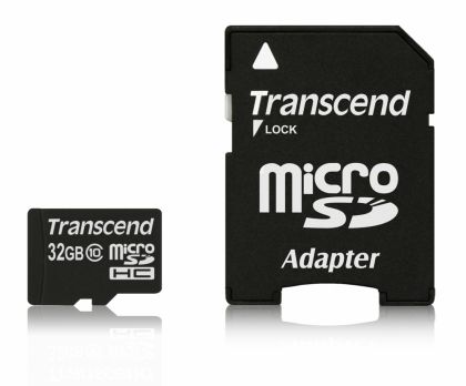 Памет Transcend 32GB micro SDHC (with adapter, Class 10)
