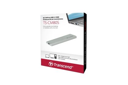 Кутия за твърд диск Transcend M.2 2280/2260, USB3.1 SSD Enclosure Kit, Silver