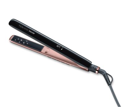Преса Beurer HS 80 Hair straightener,triple ionic function, Magic LED display-only during operation, titanium coating, 120-200 °,memory function,safety switch-off, plate locking system,heat-resistant storage bag