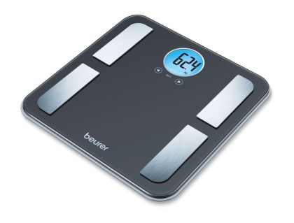 Везна Beurer BF 195 diagnostic bathroom scale; round LCD display; Weight, body fat, body water, muscle percentage, bone mass, AMR calorie display; 180 kg