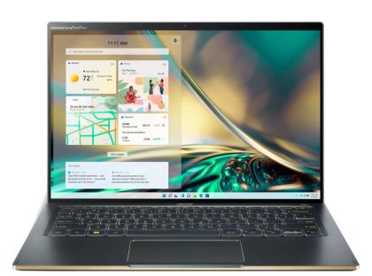 Лаптоп Acer Swift 5, SF514-56T-70F5, Core i7-1260P (up to 4.7GHz, 18MB), 14" 2.5K (2560 x 1440) IPS touch, 16GB LPDDR5, 1024GB PCIe SSD, Intel UMA, WIFI 6E BT 5.0 INTEL Killer CNVi, Backlit KB, FPR, Win 11 Home, Steam Blue+Acer 7in1 Type C dongle