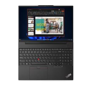 Лаптоп Lenovo ThinkPad E16 G2 Intel Core Ultra 7 155H (up to 4.8GHz, 24MB), 16GB DDR5-5600, 1TB SSD, 16" WUXGA (1920x1200) IPS AG, Intel Arc Graphics, FHD&IR Cam, Backlit KB, Black, WLAN, BT, 3cell, FPR, DOS, 3Y Onsite