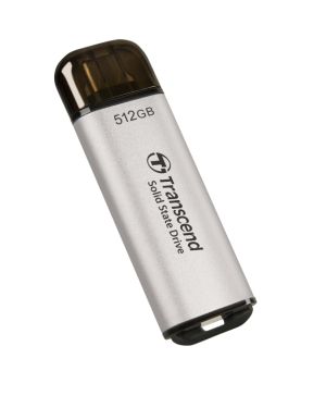 Твърд диск Transcend 512GB, USB External SSD, ESD300S, USB 10Gbps, Type C, Silver