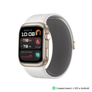 Часовник Huawei Watch D2 LCA-B11, Gold, 1.82" Amoled, Airbag/Strap Size 26mm, Ambulatory 24H Blood Pressure, HR monitoring PPG 6.0, Rotating crown, IP68,  Speaker&Micophone, Dual-band, Battery 524mAh+Huawei FreeBuds SE 2