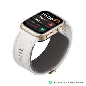 Часовник Huawei Watch D2 LCA-B11, Gold, 1.82" Amoled, Airbag/Strap Size 26mm, Ambulatory 24H Blood Pressure, HR monitoring PPG 6.0, Rotating crown, IP68,  Speaker&Micophone, Dual-band, Battery 524mAh+Huawei FreeBuds SE 2