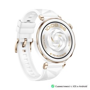 Часовник Huawei Watch GT5 Pro Jana-B29F, 1.32" Amoled 466x466, PPI 352, BT5.2, BLE/BR/EDR, 323mAh, 40-meter free diving, HUAWEI TruSense System, ECG, Battery life up to 7 days, Compatible with iOS and Android devices, White Fluoroelastomer+Huawei FreeBuds