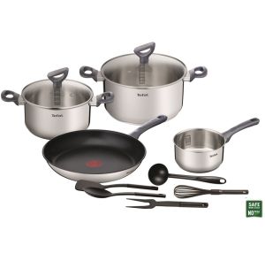 Комплект тигани и тенджери Tefal G713SB45, DAILY COOK Set 11 pcs (Saucepan 16 w/o lid, stewpot 20/24+lids, frypan 28, 5 tools)