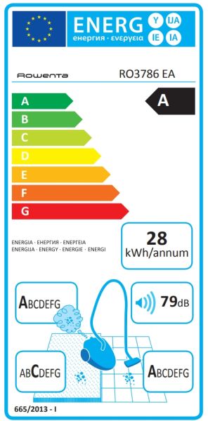 Прахосмукачка Rowenta RO3786EA, Compact Power (cigarillo) - 750W, ACAA, parquet, mini turbo brush