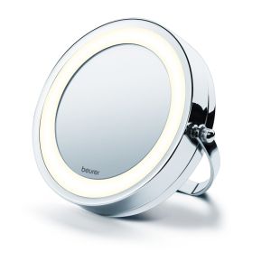 Козметично огледало Beurer BS 59 Illuminated mirror,wall-mounted/standing , 8 LED light, 5 x zoom, 2 swivering mirrors, 11 cm