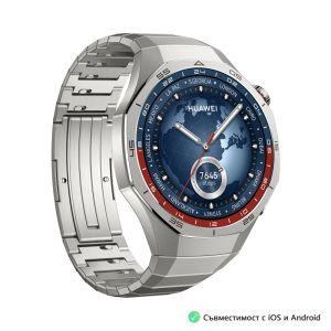 Часовник Huawei Watch GT5 Pro Vili-B29M, 1.43", Amoled, 466x466, PPI 326, BT5.2, BLE/BR/EDR, 524mAh, 40-meter free diving, HUAWEI TruSense System, ECG analysis, Battery life up to 14 days, Compatible with iOS and Android devices, Titanium