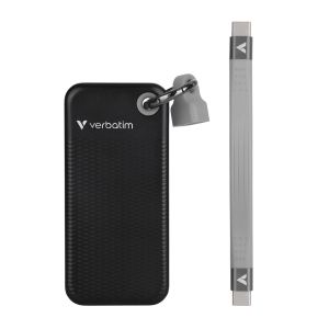 Твърд диск Verbatim Pocket SSD USB 3.2 Gen 2 1TB Black/Grey