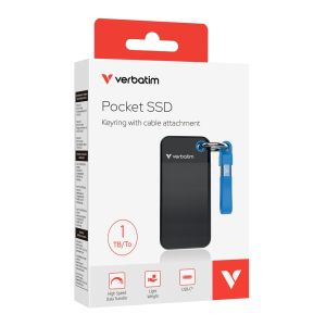 Твърд диск Verbatim Pocket SSD USB 3.2 Gen 2 1TB Black/Blue