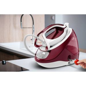 Парогенератор Tefal GV9220E0, ProExpress Protect, red, 2600W, electronic temp settings, 7,5bars, 135g/min, steam boost 540g/min, Durilium Airglide Autoclean Ultra Thin soleplate, AD, AO, removable water tank 1,6L, calc collector, lock system, fast heat up