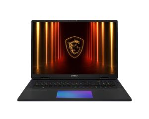 Лаптоп MSI Titan 18 HX AI A2XWJG, NVIDIA GeForce RTX 5090 24GB GDDR7, Intel Core Ultra 9 285HX, 18" 16:10 UHD+ (3840x2400), MiniLED, 120Hz, 64GB DDR5 6400MHz 32GBx2, 2TB NVMe PCIe Gen5x4 SSD, 2TB NVMe PCIe Gen4x4 SSD x2, Intel Killer Wi-Fi 7, Windows11 Pr