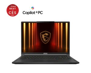 Лаптоп MSI Stealth A16 AI+ A3XWHG, NVIDIA GeForce RTX 5070 Ti 12GB GDDR7 992 AI TOPS, AMD Ryzen AI 9 HX 370 (12C, 24T, Up to 5.1 GHz 24 MB L3), 16" 16:10 QHD+ (2560x1600) OLED, 240hz, 1ms, 32GB DDR5 LPDDR5x-7500, 2TB  PCIe Gen4x4 SSD, Wi-Fi 7, Windows 11 