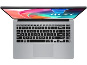 Лаптоп MSI Modern 15 F13MG, i5-1334U (10C/12T, up to 4.60 GHz, 12 MB) , 15.6" FHD (1920x1080), IPS-Level, Iris Xe Graphics, 16GB DDR4 2x8 (3200MHz), 512GB PCIe Gen4x4 SSD, Intel Wi-Fi 6E, BT v5.3, Backlit KBD White, Copilot Key, 3 cell, Platinum Gray, NO 
