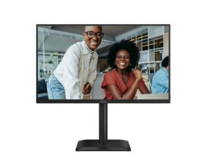 Монитор AOC 24E4U, 23.8" IPS WLED, 1920x1080@120Hz, 4ms GtG, 300cd m/2, 1500:1, 20M:1 DCR, Adaptive Sync, FlickerFree, Anti Blue Light, 2Wx2, Tilt, Height Adjust, Pivot, Swivel, D-SUB, HDMI, USB Hub