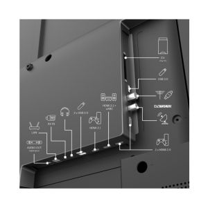 Телевизор Thomson Smart QLED TV 43"; Google TV; 3840 x 2160 (4K UHD), 4000:1, QLED, 60 Hz, DVB-T/T2/C/S/S2, HDR10, Hotel mode, Wi-Fi, Bluetooth, LAN, HDMI 2 (2.0) + 2 (2.1), USB 2 (2.0) + 1 (3.0), Central Swivel Stand, Dark gray