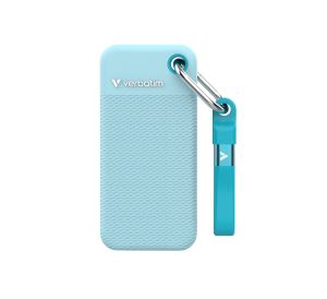 Твърд диск Verbatim Pocket SSD USB 3.2 Gen 2 1TB Polar Blue incl. two rubber sleeves